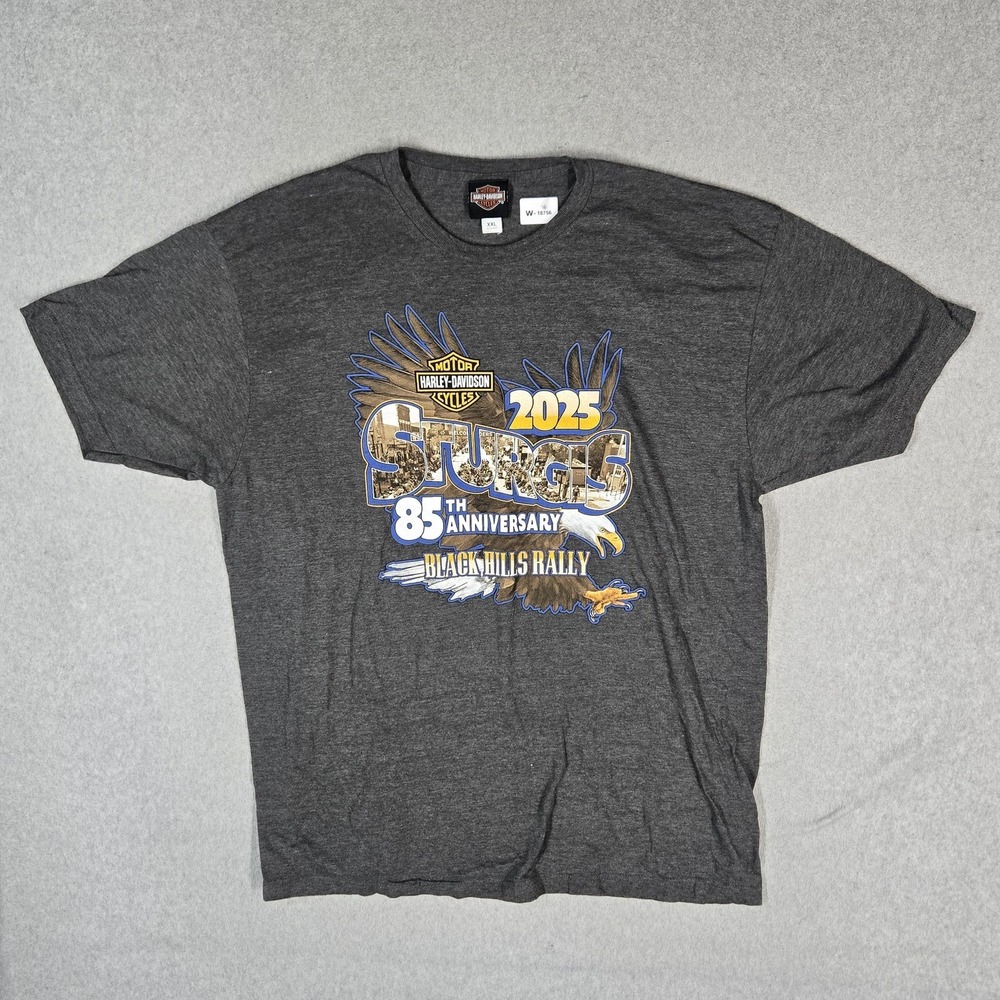 Harley-Davidson Men Shirt XXL Gray Sturgis South Dakota Graphic Rally Tee 25th